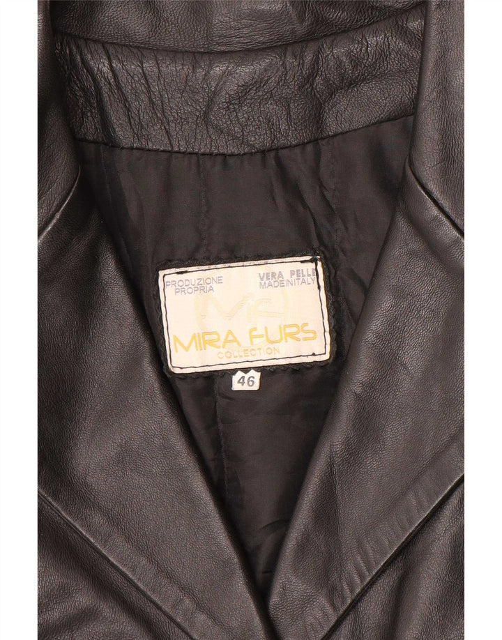 Jaqueta de couro feminina Mira Furs IT 46 grande couro preto