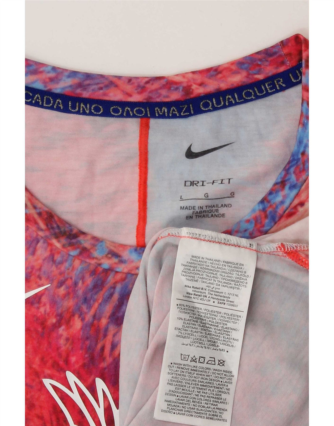 Nike Womens Dri Fit Graphic Vest Top UK 16 Grande Multicolorido Tie Dye