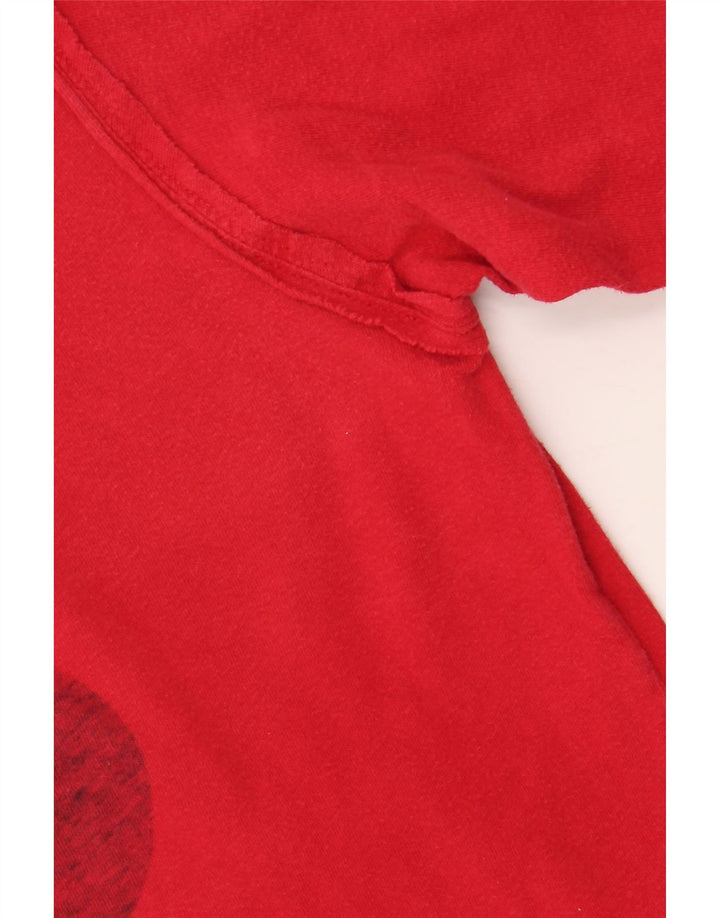 Top gráfico feminino LEVI'S manga comprida UK 18 XL algodão vermelho
