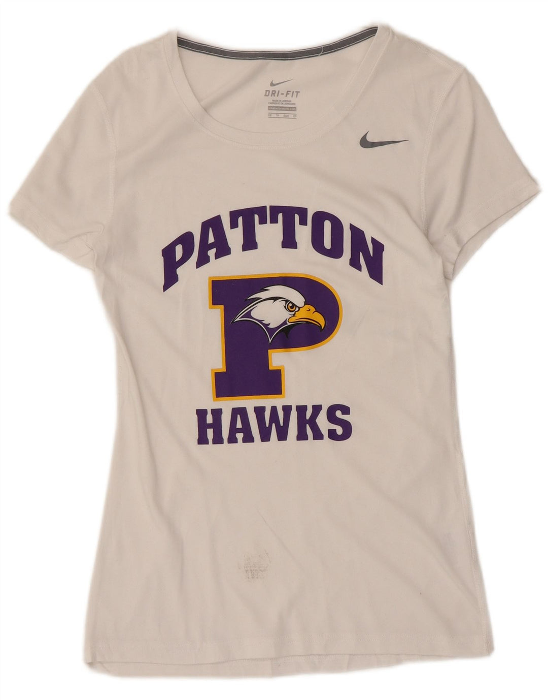 Camiseta Nike Feminina Patton Hawks Graphic Top UK 6 XS Branco Poliéster