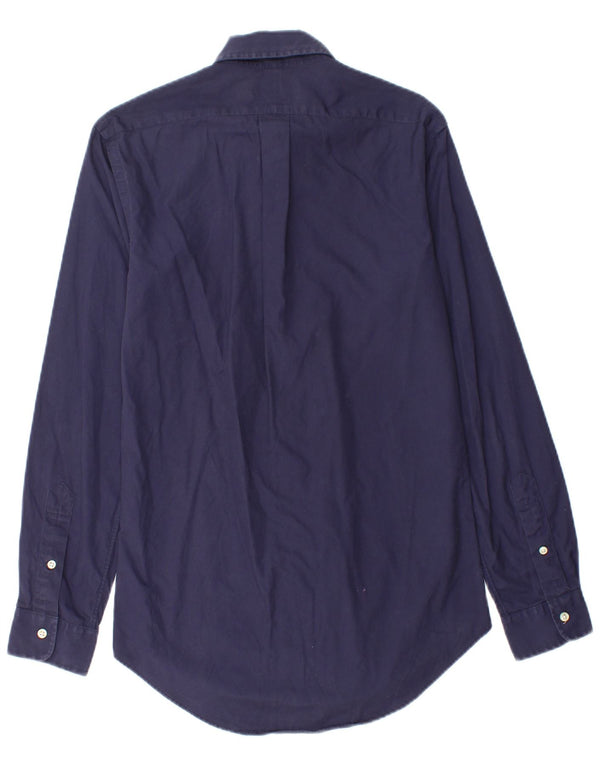 Camisa masculina POLO RALPH LAUREN de ajuste personalizado XS azul marinho algodão