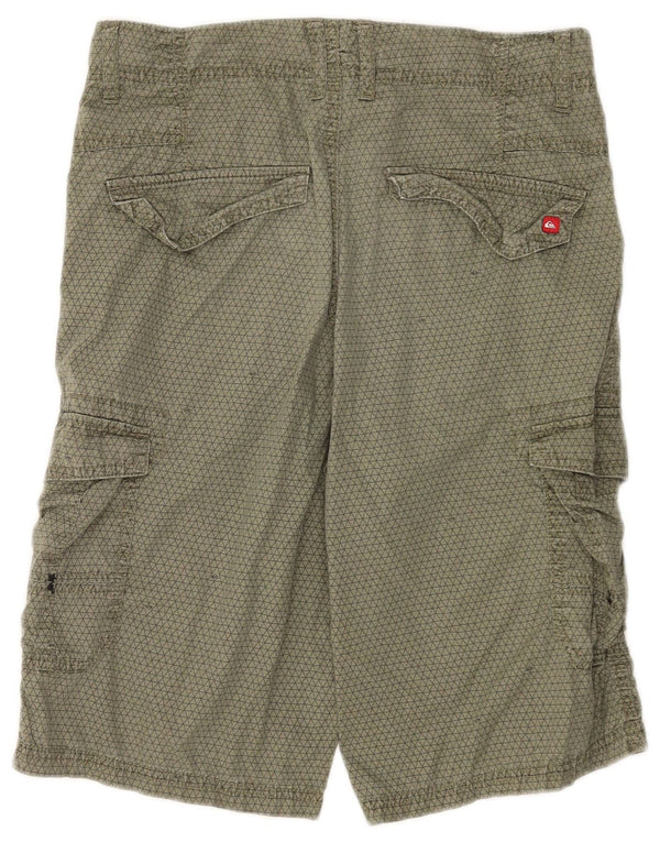 Quiksilver Meninos Cargo Shorts 13-14 Anos W28 Algodão Geométrico Cáqui