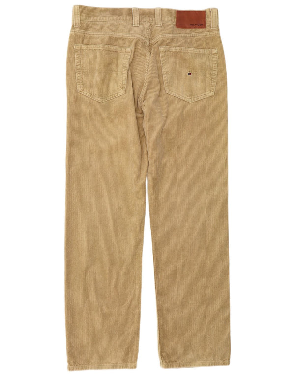 Calça masculina reta de veludo Tommy Hilfiger W34 L32 algodão bege