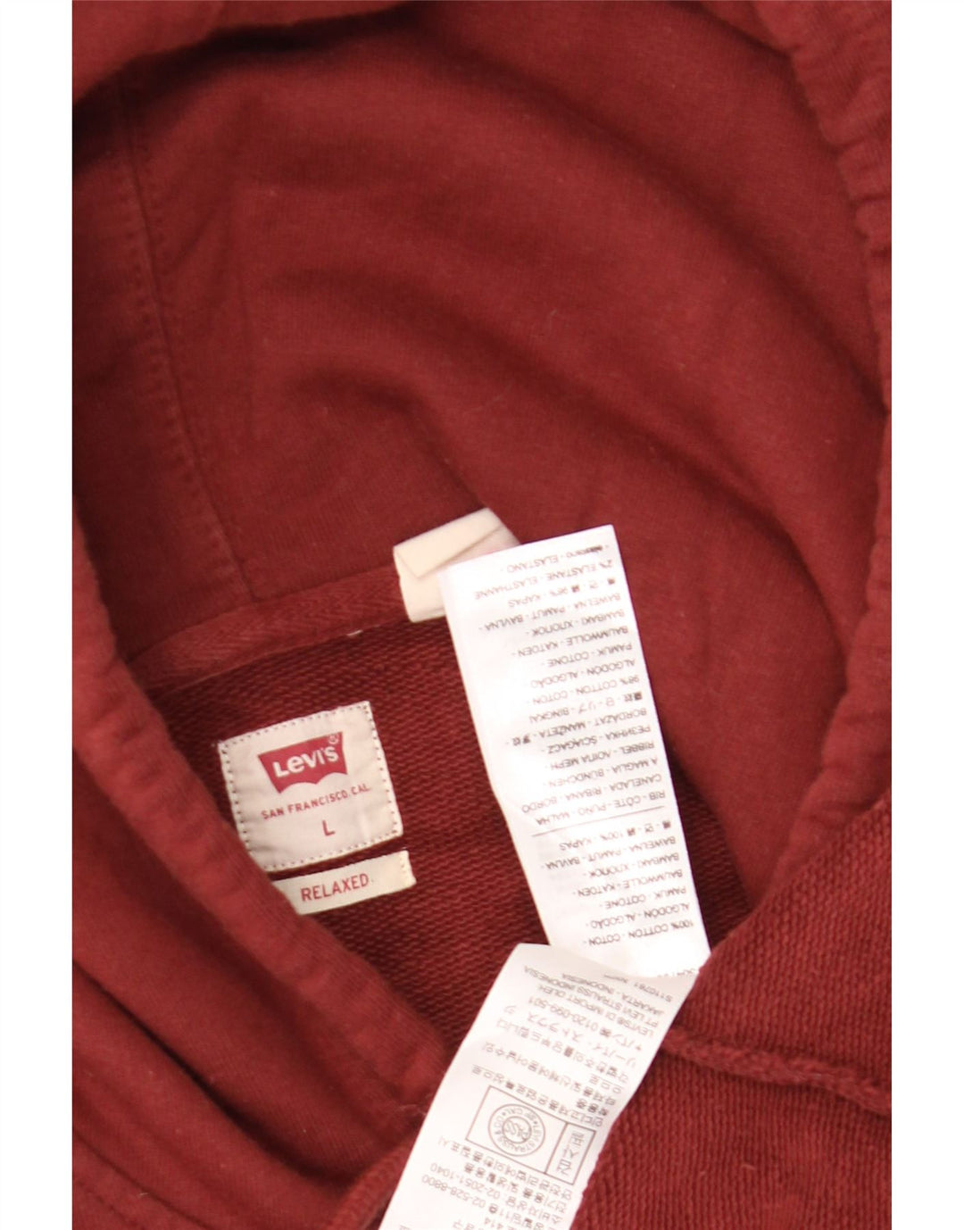 Suéter com capuz gráfico masculino Levi's grande algodão marrom