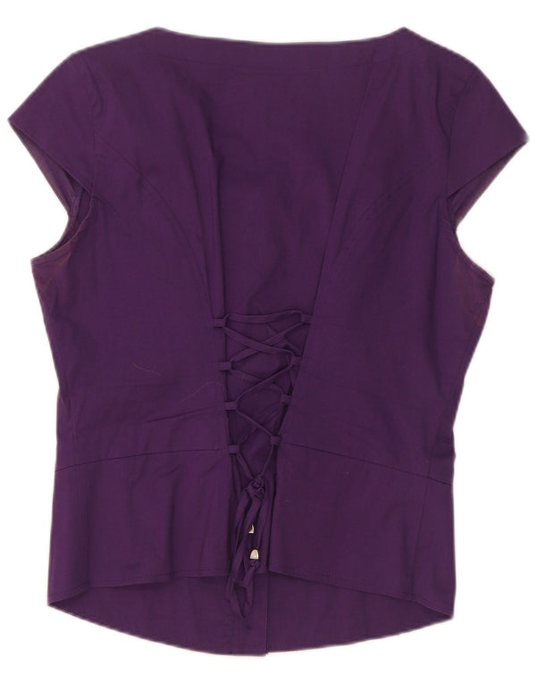 Blusa feminina Ashley Brooke Reino Unido 10 algodão roxo pequeno