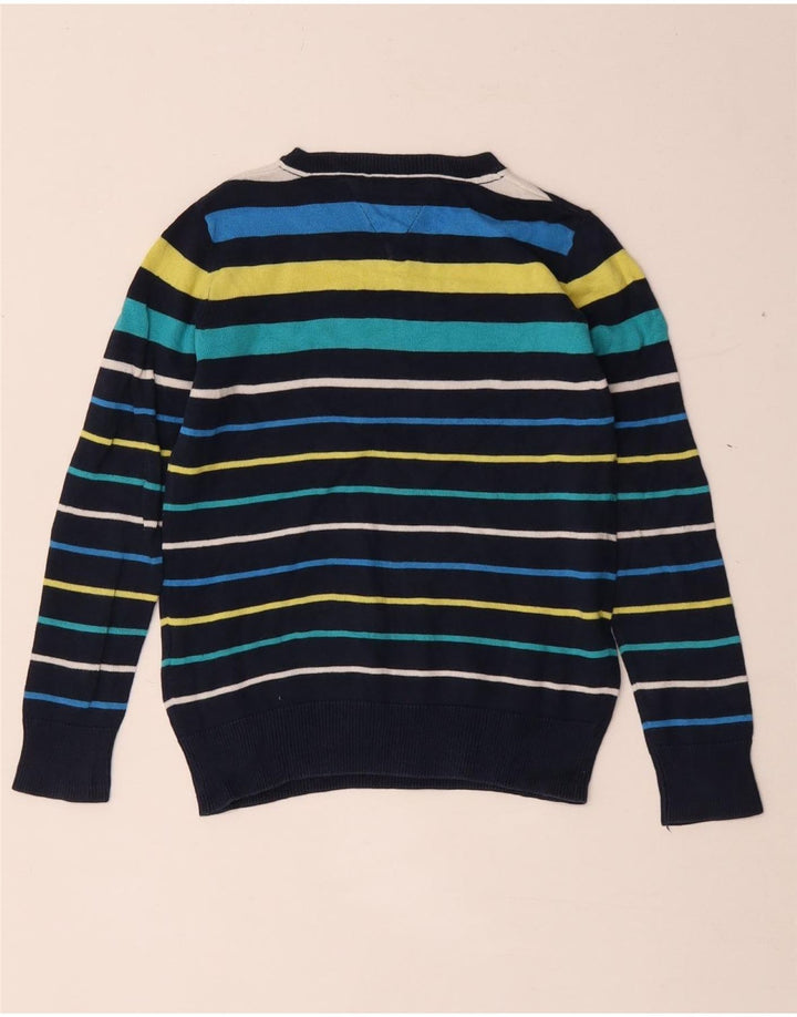 TOMMY HILFIGER Suéter masculino com decote em V 6-7 anos listrado multicolorido