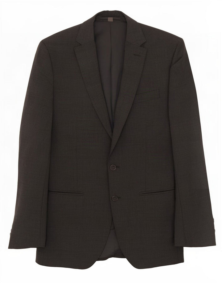 Jaqueta blazer masculina de 2 botões Marks & Spencer tamanho 38 lã cinza médio