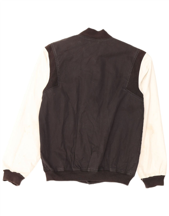 Adidas Mens Graphic Varsity Jacket UK 38 Médio Preto Colourblock Algodão