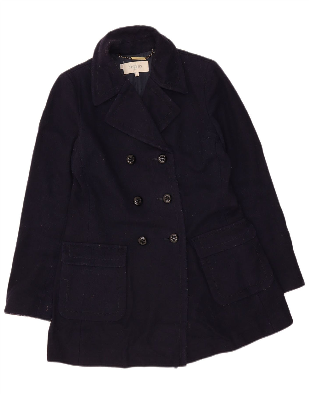 Casaco feminino Hobbs com peito duplo Reino Unido 10 pequeno azul marinho