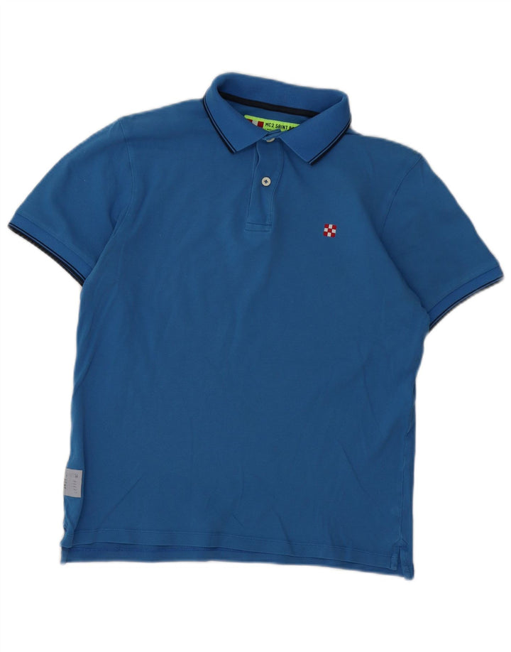 Camisa pólo masculina MC2 SAINT BARTH algodão azul pequeno