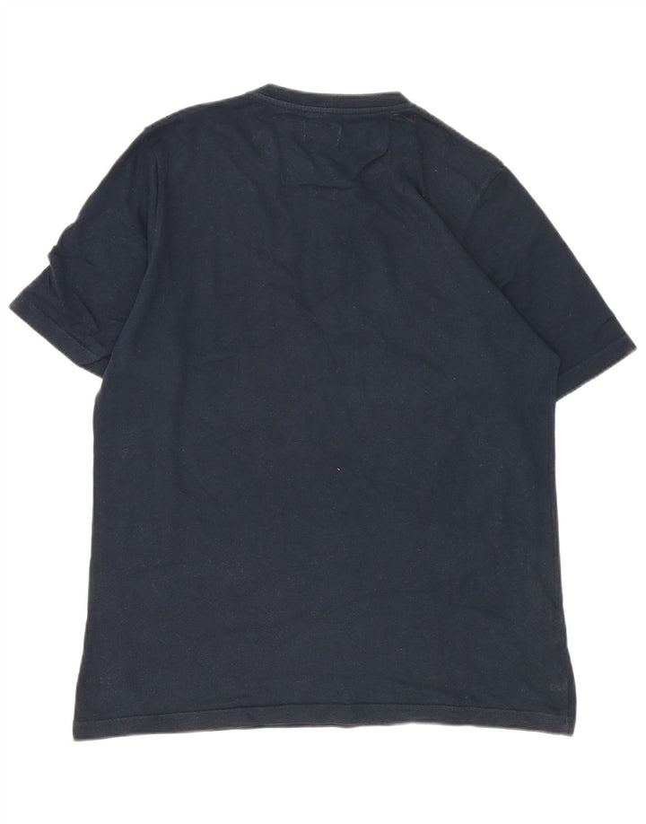 Camiseta gráfica masculina Kappa Top grande algodão azul marinho