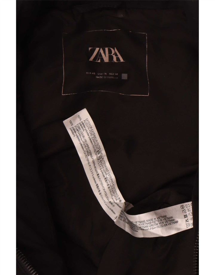 Zara Womens Oversized acolchoado Gilet UK 6 XS poliéster preto