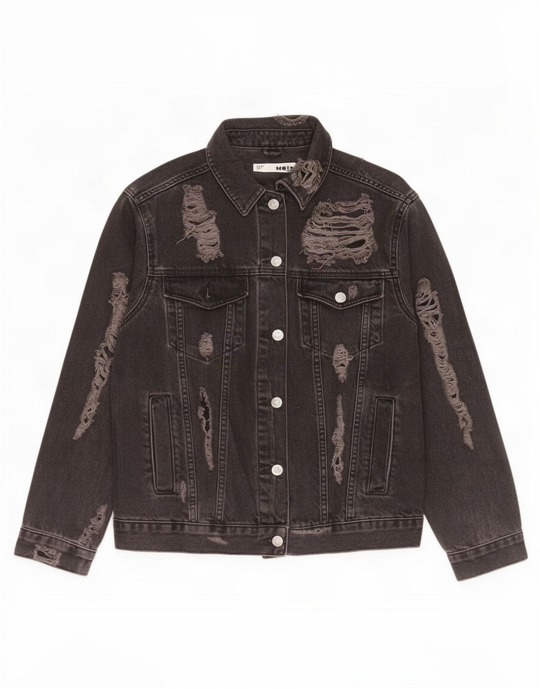 Jaqueta jeans feminina de grandes dimensões Topshop Reino Unido 10 algodão preto pequeno