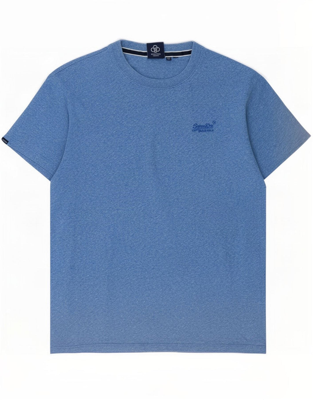 Camiseta masculina Superdry Top médio algodão manchado azul