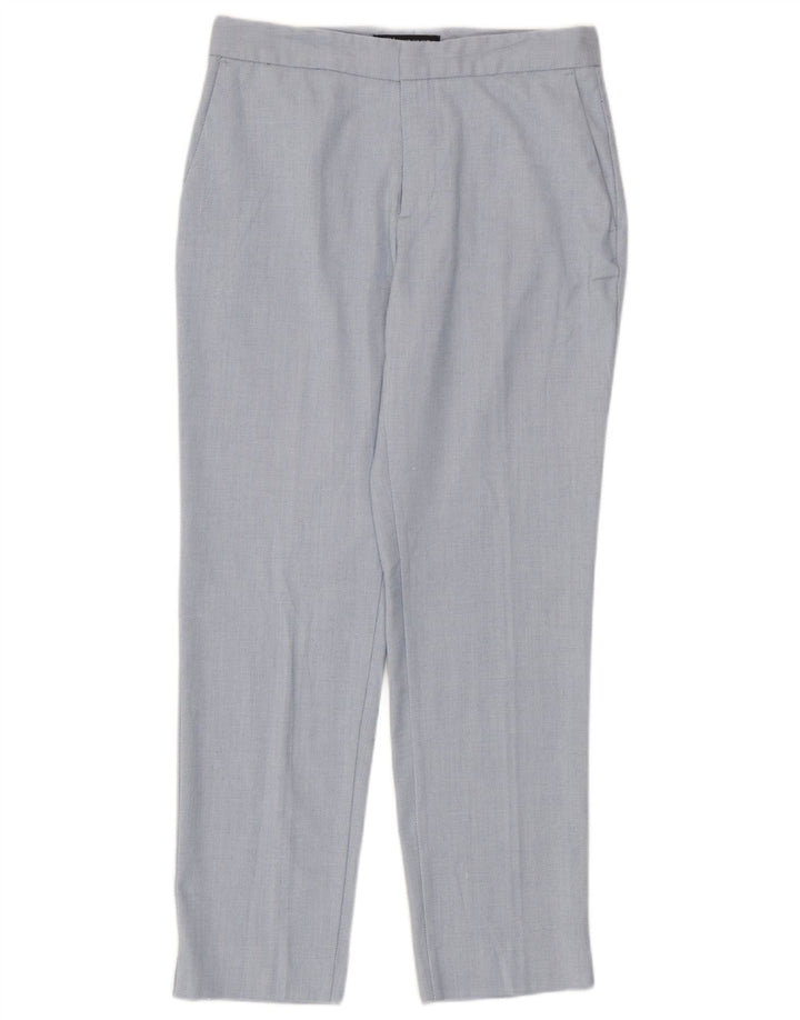 Calça Chino Reta Feminina Zara EU 38 Pequeno W28 L27 Azul Poliéster