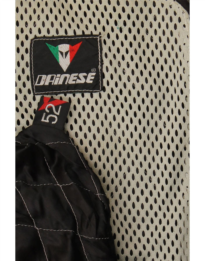 Jaqueta masculina de couro para motociclista Dainese IT 52 grande preta