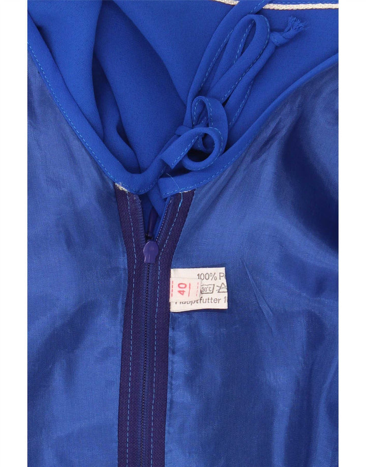 Vestido vintage feminino evasê IT 40 pequeno azul poliéster