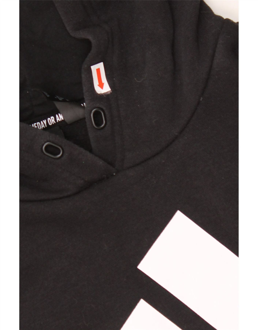 ADIDAS Womens Graphic Hoodie Jumper UK 24/26 2XL Algodão Preto