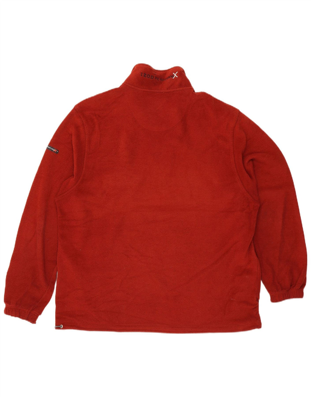 Suéter masculino Izod de lã com zíper e gola XL poliéster vermelho