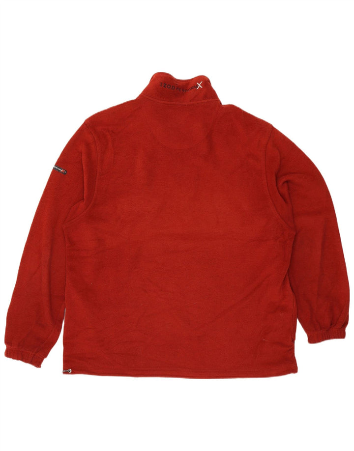 Suéter masculino Izod de lã com zíper e gola XL poliéster vermelho