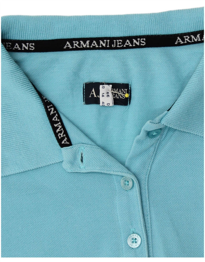 Camisa polo feminina Armani Reino Unido 14 azul médio