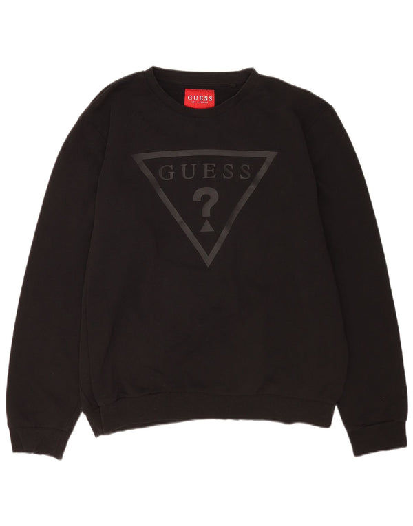 Guess Mens Graphic Moletom Jumper XL Preto Algodão