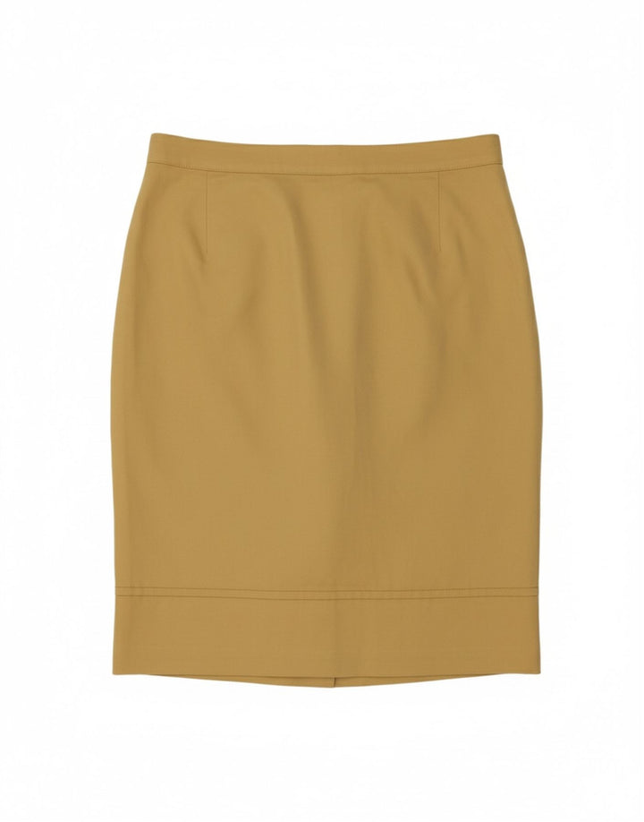 Saia lápis feminina MAX MARA W32 grande seda amarela