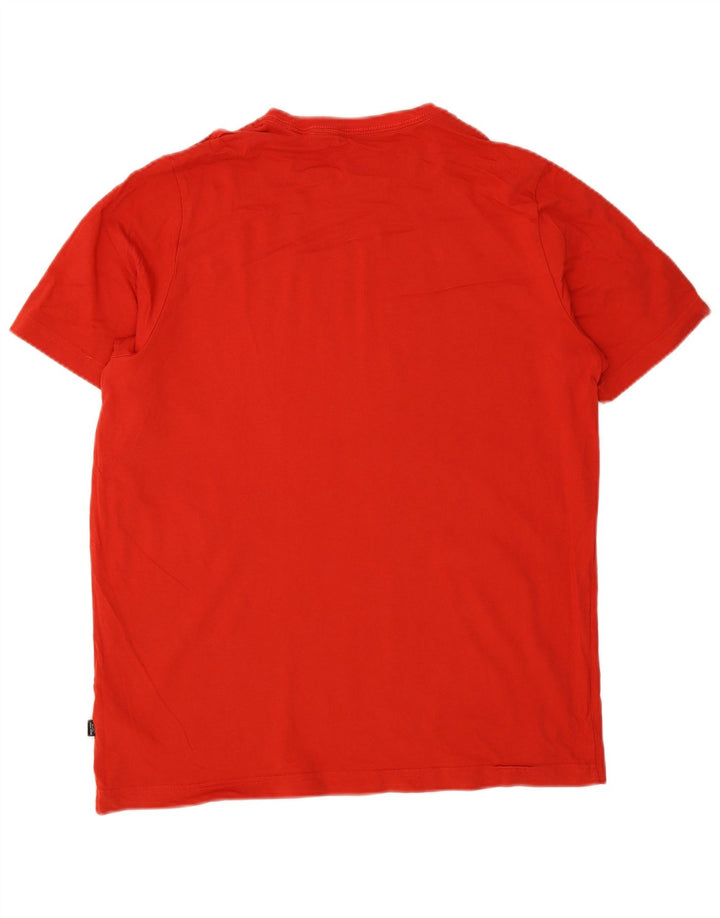 Puma Mens Graphic T-Shirt Top Grande Algodão Vermelho