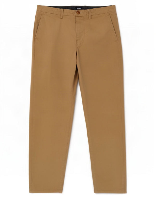 Gant Mens Allister Straight Chino Calças W34 L30 Algodão Bege