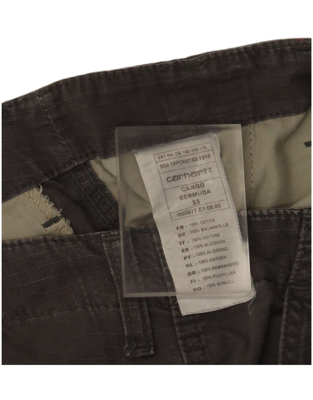 Carhartt Mens Cargo Shorts W33 Médio Algodão Cinza
