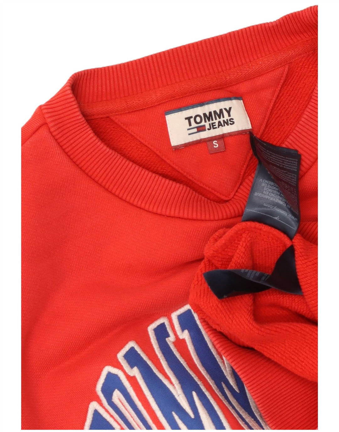 TOMMY HILFIGER Suéter gráfico masculino pequeno algodão vermelho