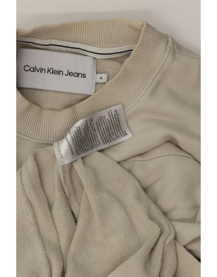 Calvin Klein Jeans Masculino moletom gráfico jumper médio off white algodão
