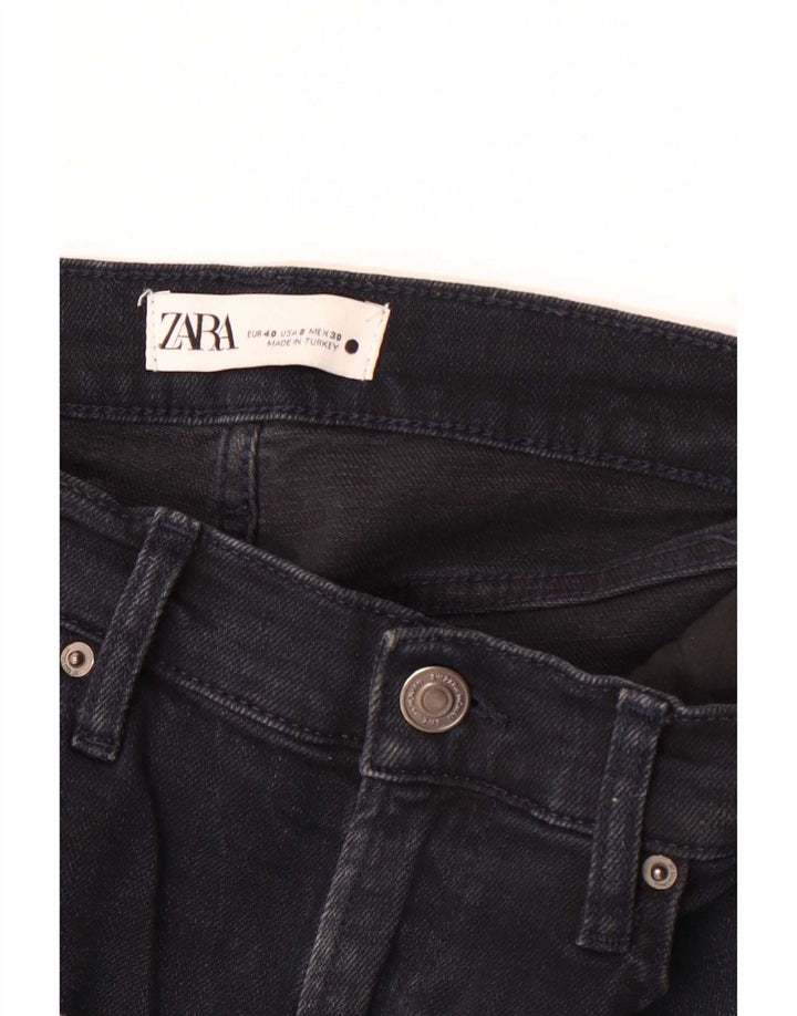 Zara Jeans retos femininos EU 40 Médio W30 L26 Azul marinho
