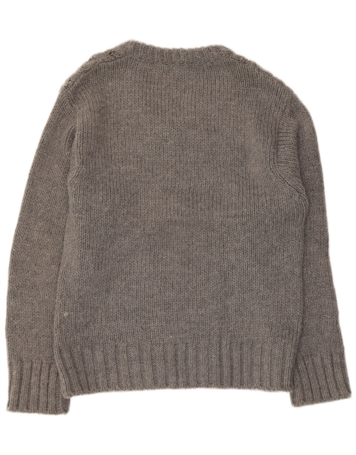 Suéter masculino Zara com decote em V grande acrílico cinza