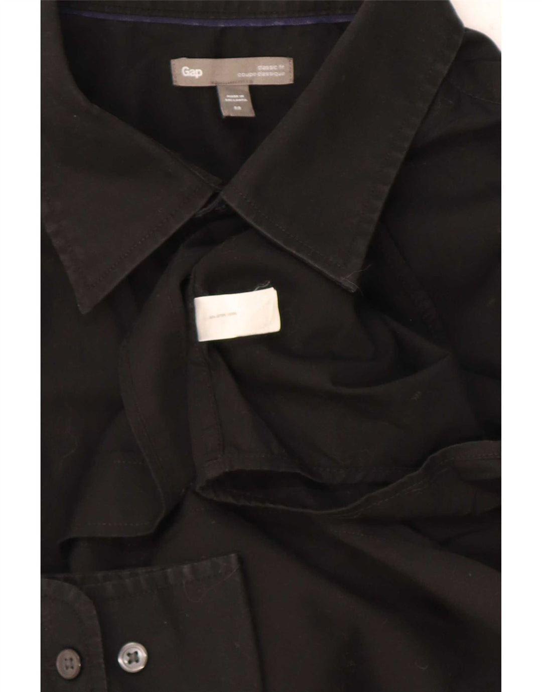 Gap Mens Classic Fit Camisa Médio Algodão Preto