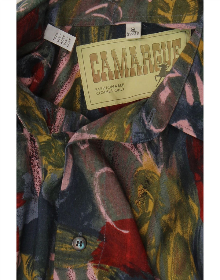 Camisa masculina com estampa abstrata Camargue tamanho 37/38 pequena viscose multicolorida