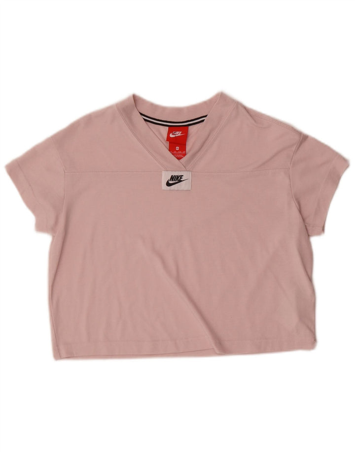 Camiseta Nike Feminina Crop Top UK 6 XS Rosa Poliéster