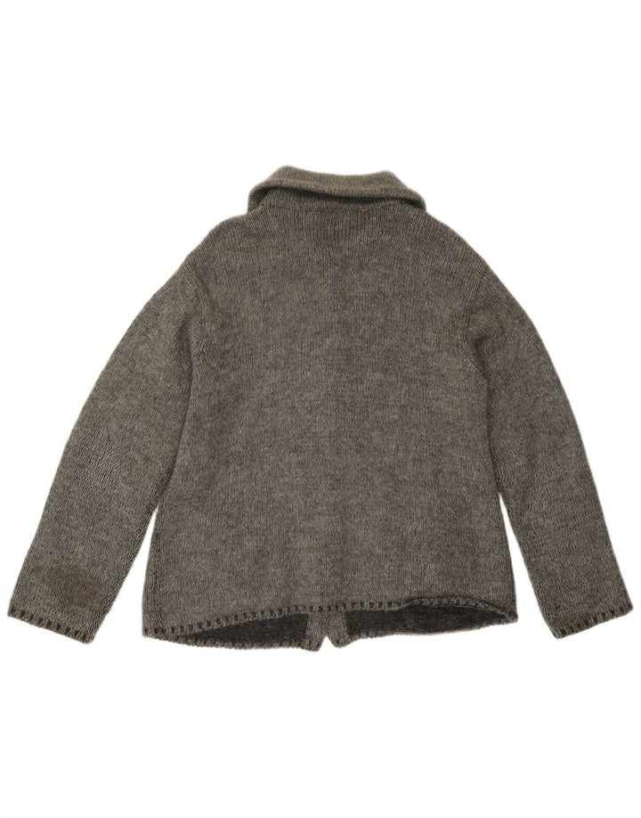 Suéter cardigã feminino Sportmax UK 16 grande cinza