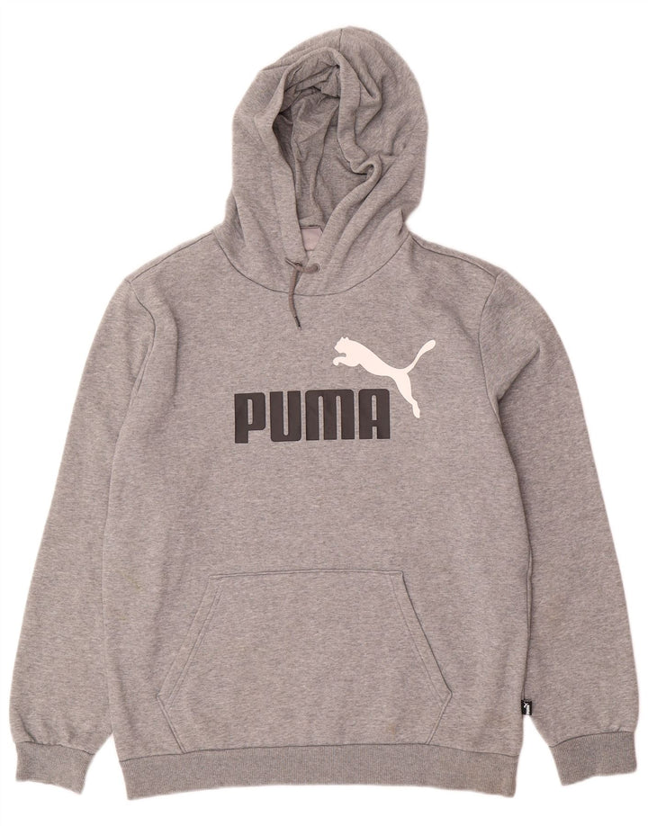 PUMA Mens Graphic Hoodie Jumper Médio Algodão Cinza