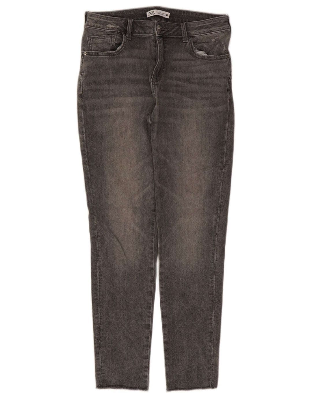 Zara Jeans Slim Feminino EU 42 Grande W32 L28 Cinza