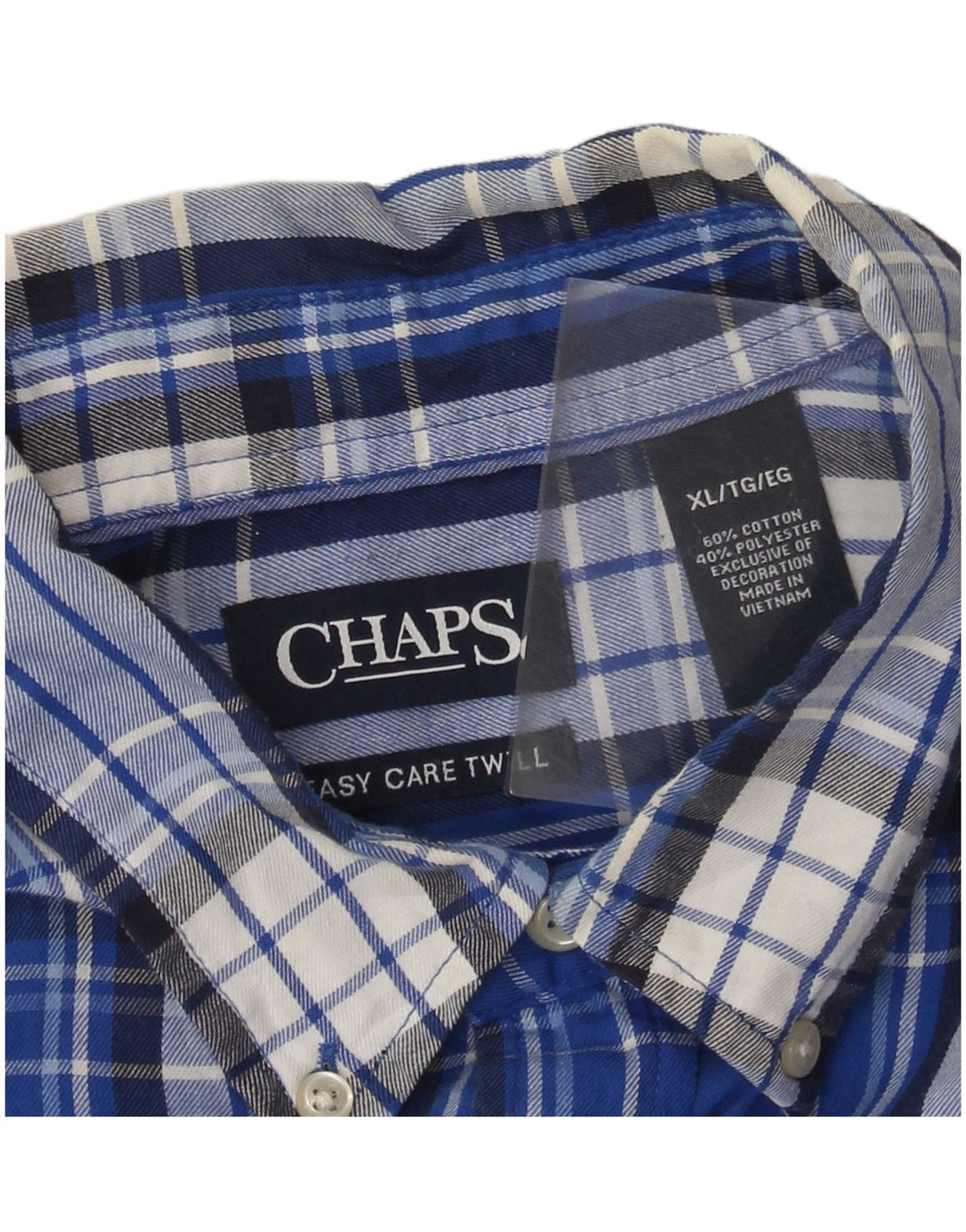 Camisa masculina de flanela Chaps XL azul xadrez algodão