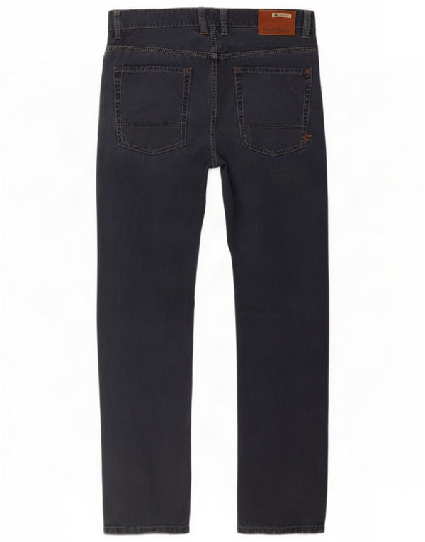 Hudson Mens Straight Jeans W34 L32 Azul Marinho Algodão