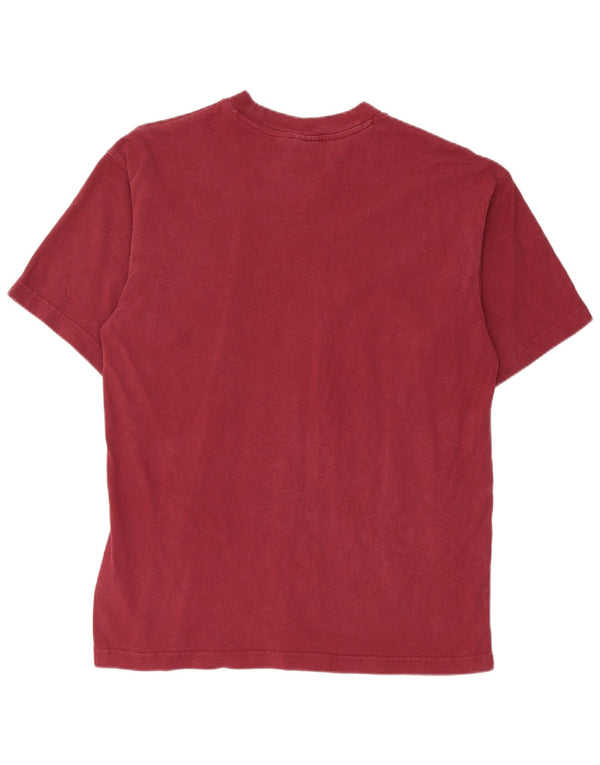 Adidas Mens T-Shirt Top Pequeno Algodão Borgonha