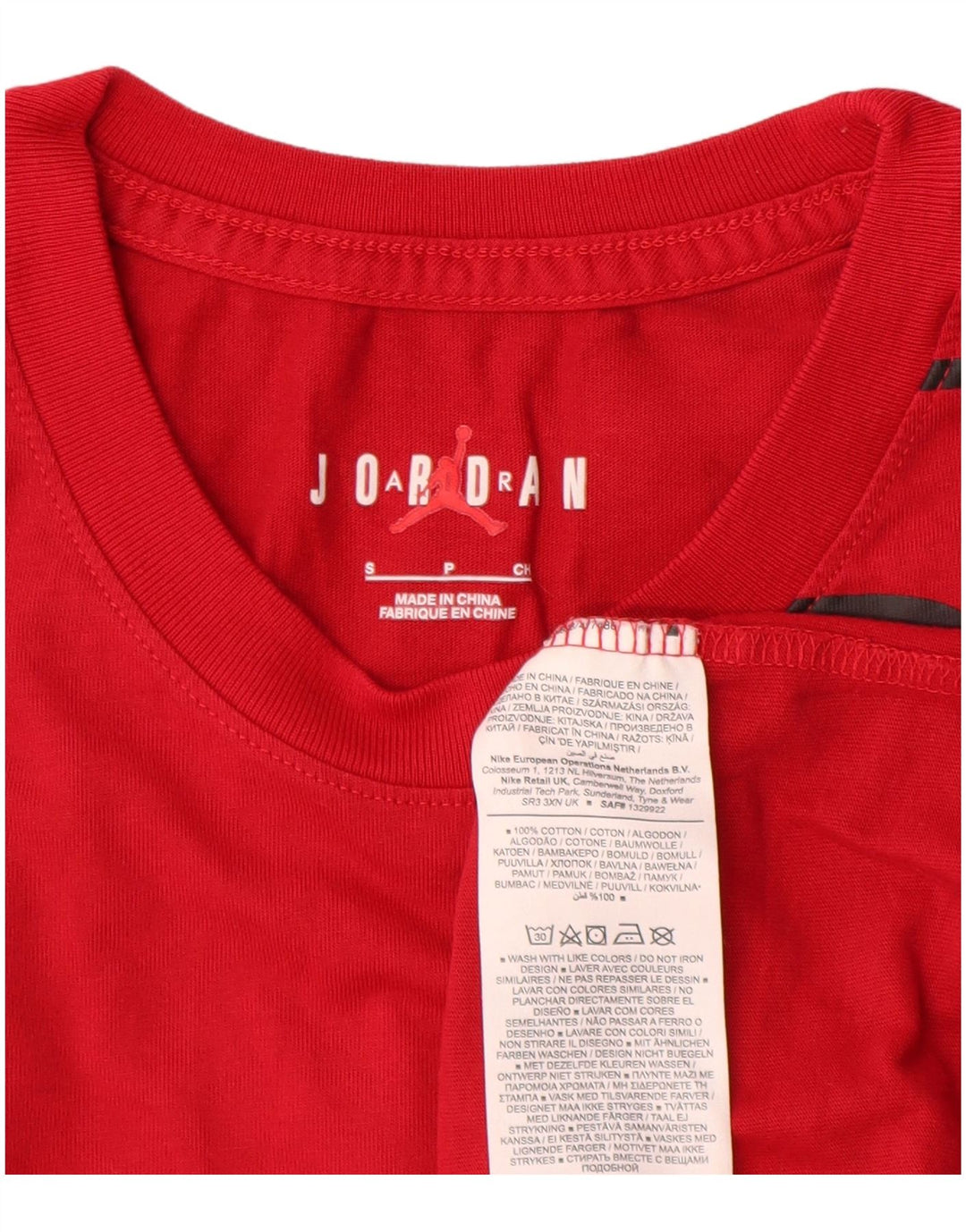 Camiseta masculina Jordan com estampa gráfica pequena de algodão vermelho