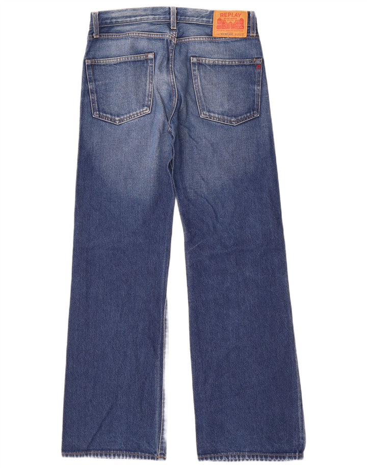 REPLAY Jeans masculino de perna larga W31 L32 algodão azul