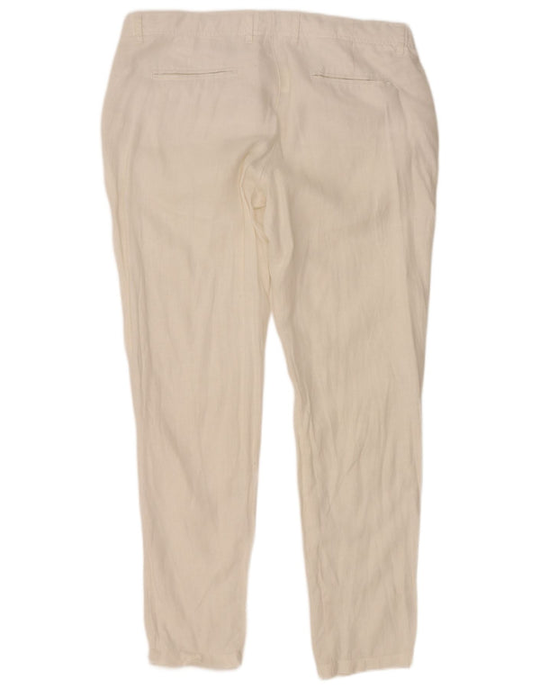 Zara Mens Slim Chino Calças XL W34 L31 Branco