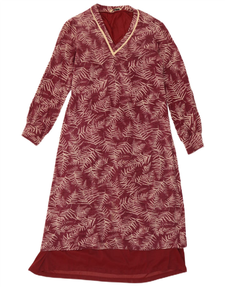 Conjunto feminino Hilton de 2 peças UK 10 pequeno floral cor de vinho