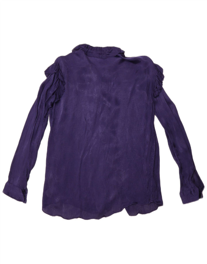 MASSIMO DUTTI Blusa feminina oversized com babados na frente UE 34 2XS roxo