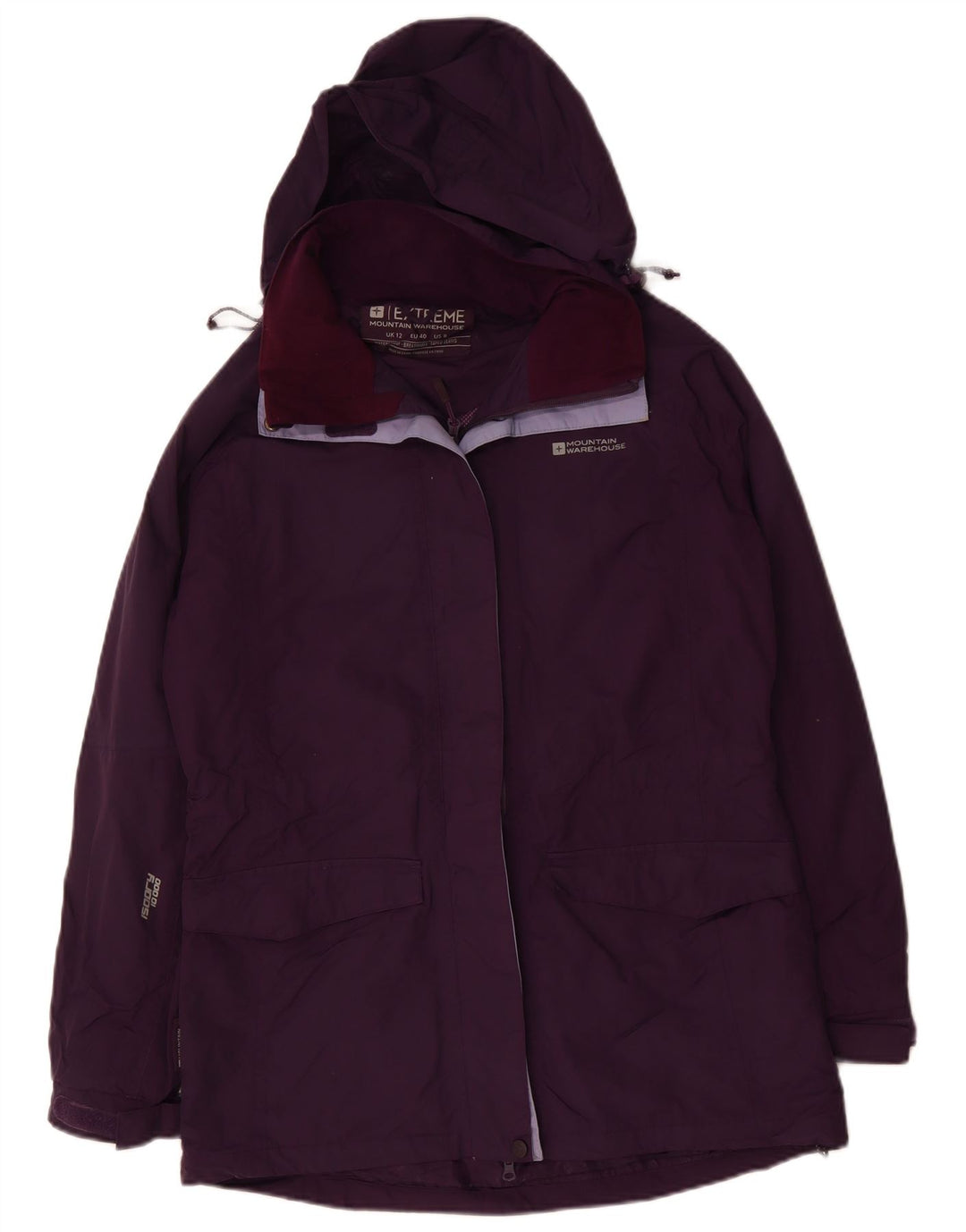 Jaqueta de chuva feminina com capuz Mountain Warehouse UK 12 nylon roxo médio