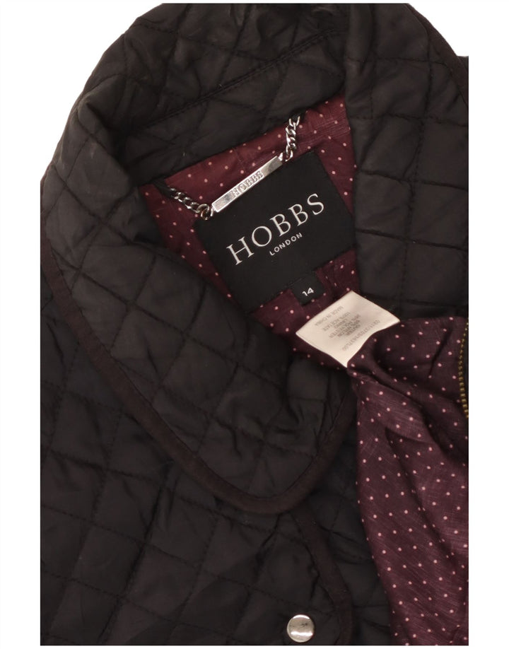 Sobretudo acolchoado feminino Hobbs UK 14 grande nylon preto